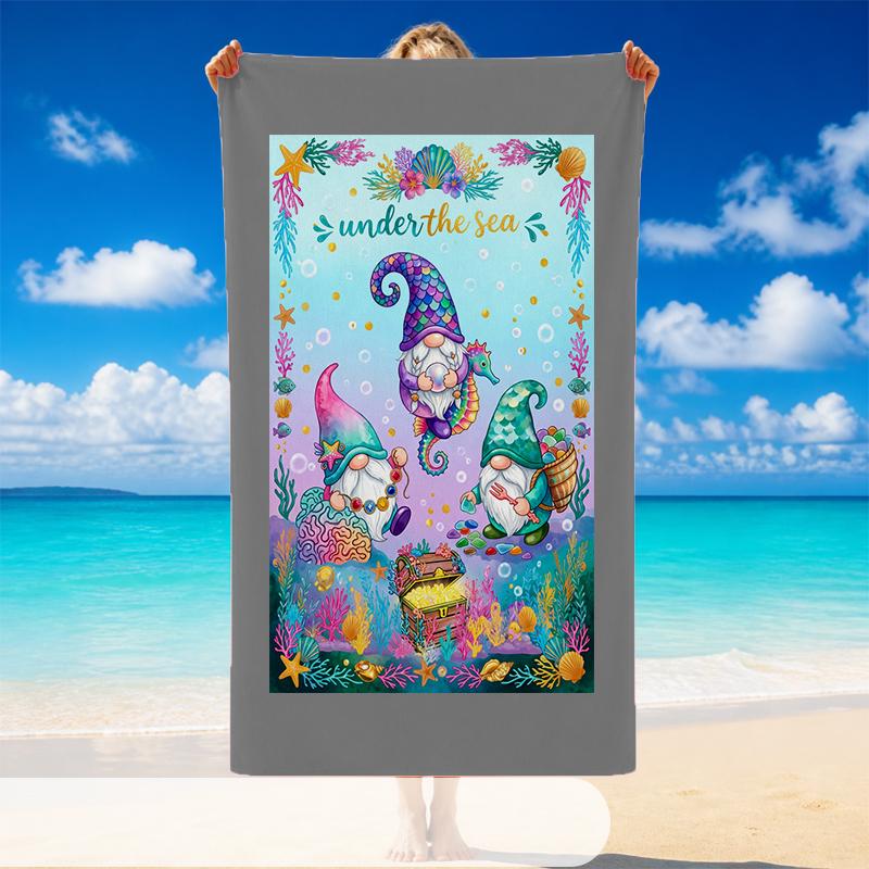 Christmas Printed Beach Towel Soft Quick Dry For Indoor Outdoor Home Use Holiday Gift