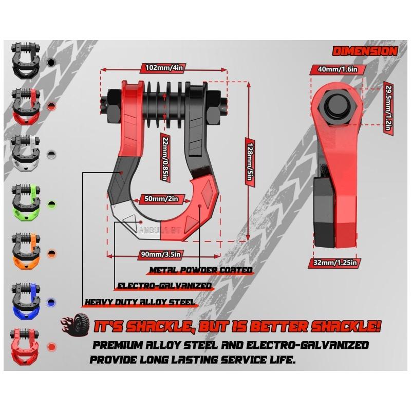8Ton 3/4" D Tow Hook for 4WD Off-Road Towing Winch Rope Arcticsun Metal 1 Year Warranty