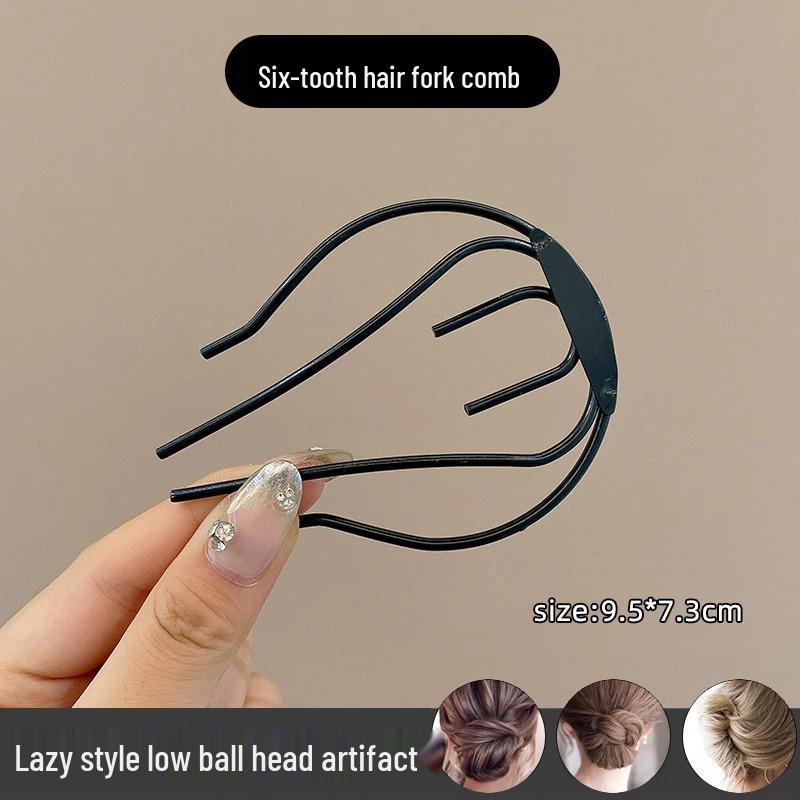 U-Shaped Fixed Hairpin with High-End Alloy Comb for Women's Updos - Ancient Style Four-Tooth Insert