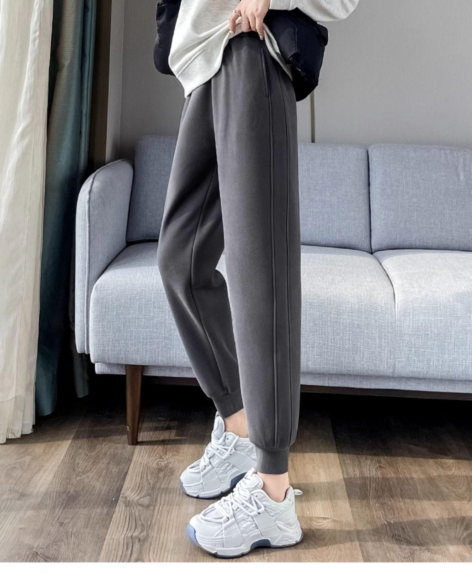 

Unisex Fleece-Lined Windproof Joggers, 2025 Design – Petite, Elastic Cuffs, Lantern Style for Spring, Autumn, Winter XL
