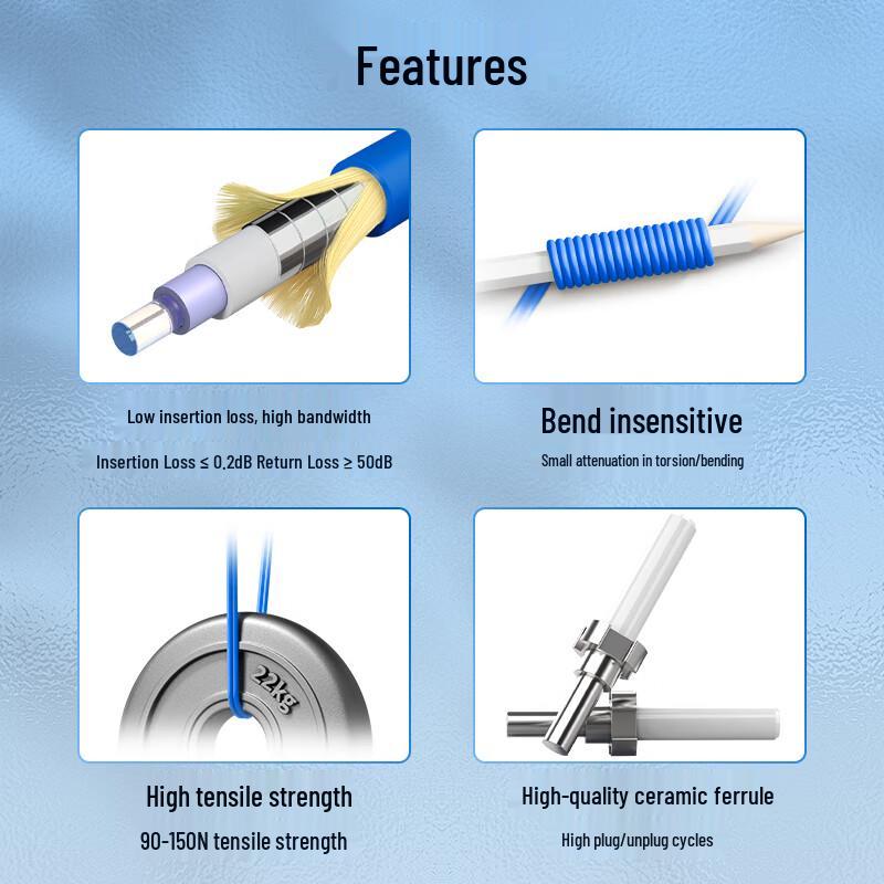 Zhongke Optoelectronics Armored LC-LC OS2 Single-Mode Duplex Fiber Optic Patch Cable