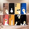 Duck Phone Case Black Silicone Soft For Samsung S25,S24,S21,S22,S23,S30,Ultra,S20,Plus,Fe,Lite