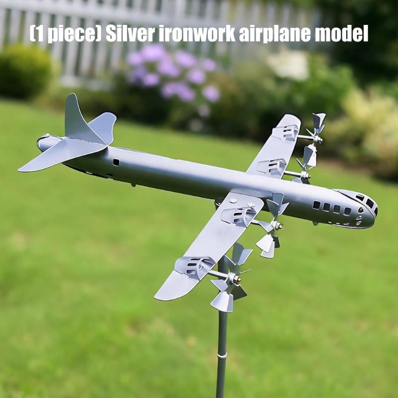 Garden Decoration Aircraft Wind Sculpture Aircraft Wind Sculpture Garden Yard Ground Windmill for Front Yard Porch
