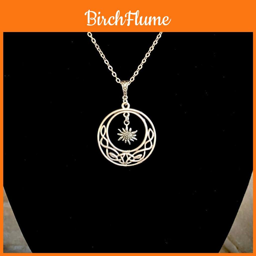 Silver Snowdrop Celtic Love Pendant Necklace With Geometric Design For Women