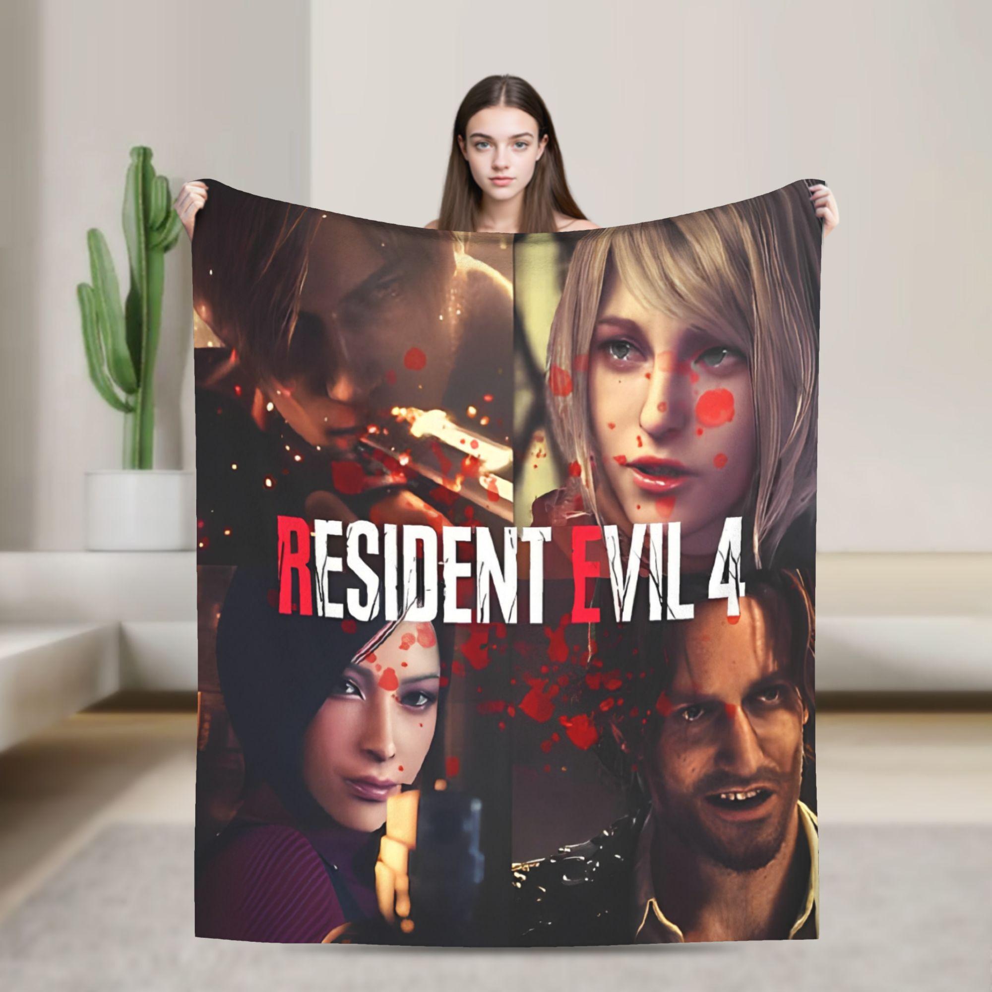 Leon Kennedy Resident 4 Remake Blankets Fleece Video Game Eviled Super Warm Throw Blankets for Bedroom Sofa Bed Rug 200x150cm 80x60in