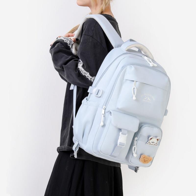 Autumn New Campus Girl Student Schoolbags Lightweight Breathable Pressure Reducing Backpacks Large Capacity Junior High School Girls Student Racksacks