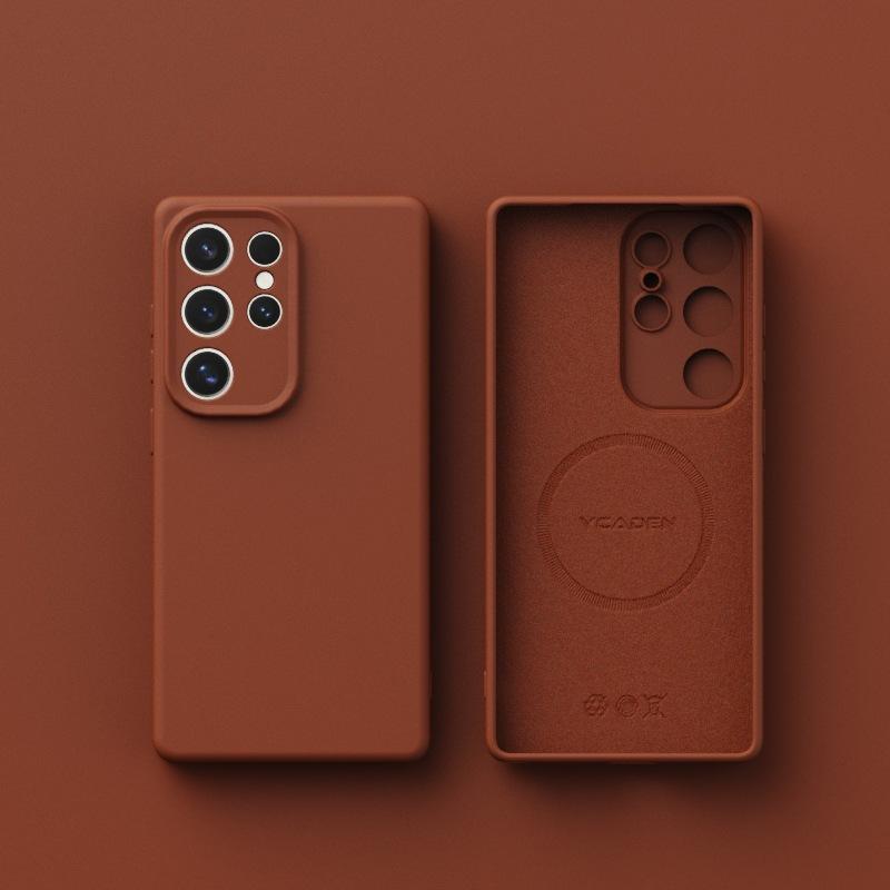 New Samsung S25ulta Liquid Silicone Suitable for S24 Soft Shell Magnetic S23u Full Inclusive Anti Fall Mobile Phone Case Simple