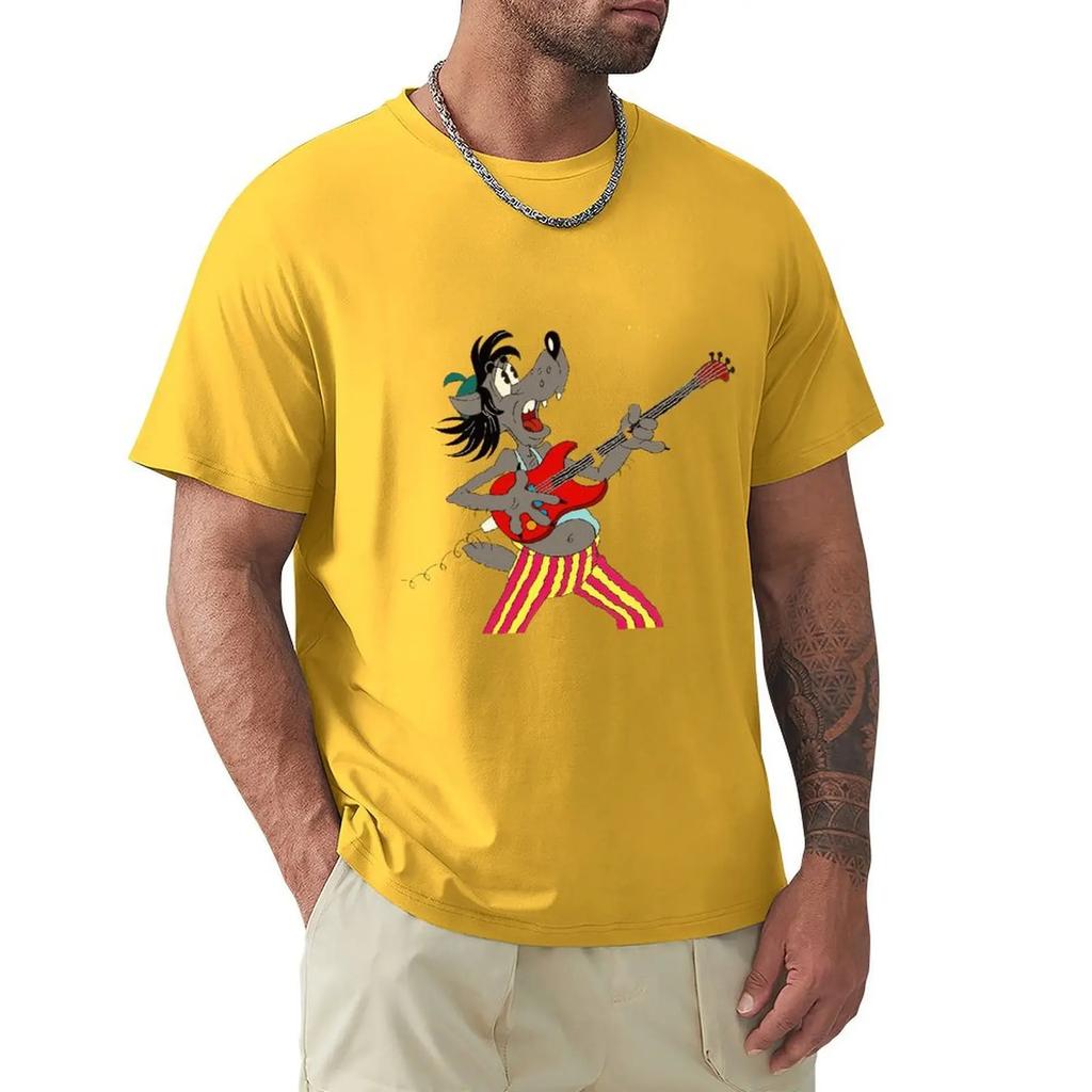 Nu Pogodi Men's T Shirts Wolf Soviet Russia Cartoon Vintage Tee Shirt Short Sleeve Crewneck T-Shirts 100% Cotton Party Clothing