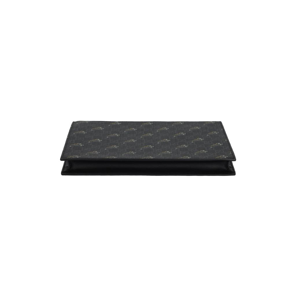 Gucci Supreme Canvas With Leather Trim Clutch Mens Black Gray