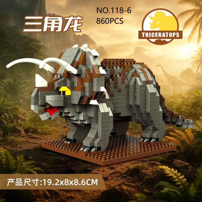 Jurský svět Dinosauři Stavebnice Zvířata Model Sestavovací Hračky Mikro Kostky 3D Puzzle Hračky Pro Kluky Dárky