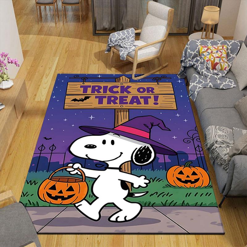 1Pc Snoopy'S Halloween Adventure Rug Office Carpet Indoor Outdoor Doormat Nonslip Soft And Comfortable Living Room Christmas Halloween Gift D91897