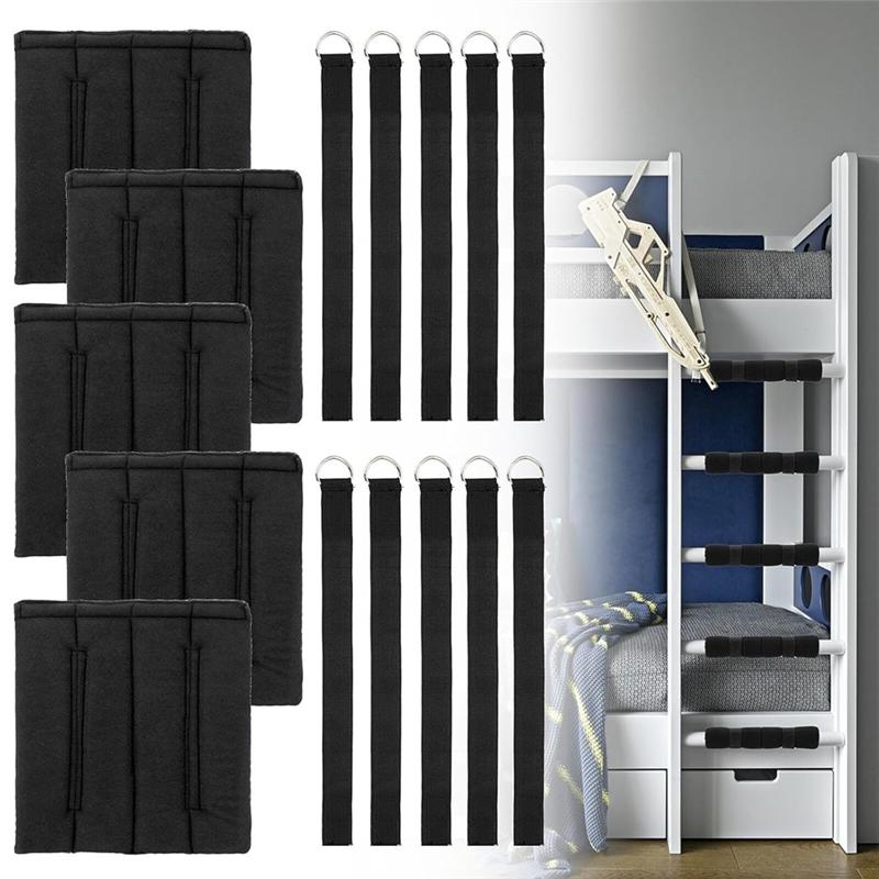 HHO-Ladder Pads(5PCS), Soft Cover With 10 Adjustable Straps, Bunk Bed Ladder Covers, Comfortable Step Pads