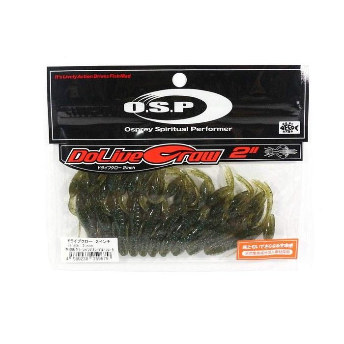 O.S.P DoLive Craw 2 inch W008 Green Pumpkin Blue Flake