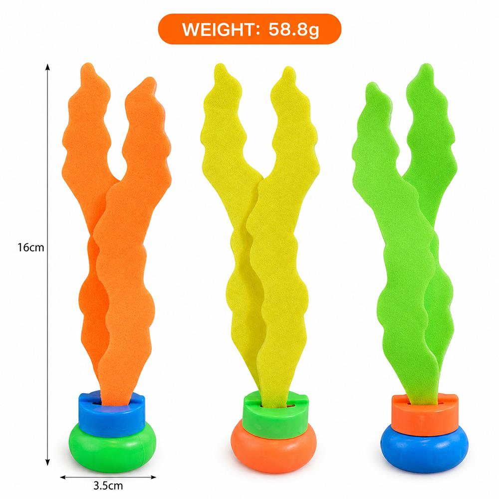 Underwater Grabbing Toys Diving Pool Toys Kids Swimming Training Summer Water Play Kit Diving Stick Seahorse Seaweed Fish Bone