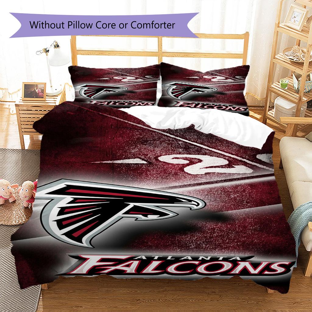 Falcons Pattern Bedding Set Quilt Cover Pillowcase Home Decor Gift (1 * Duvet Cover + 2 * Pillowcase, Without Core)