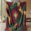Portugal Football Printed Flannel Blanket Skin Friendly Warm Decorative Throw for Indoor Couch Bed Daily Use