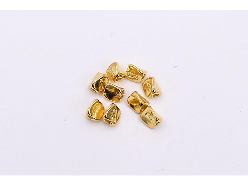 S925 Sterling Silver Square Loose Spacer Beads for DIY Handmade Jewelry