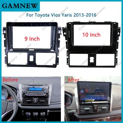 Ramka panelu radia samochodowego 9 10 cali do Toyota Yaris Vios 2013-2016 Panel panelu odtwarzacza DVD 2Din Zestaw montażowy na deskę rozdzielczą