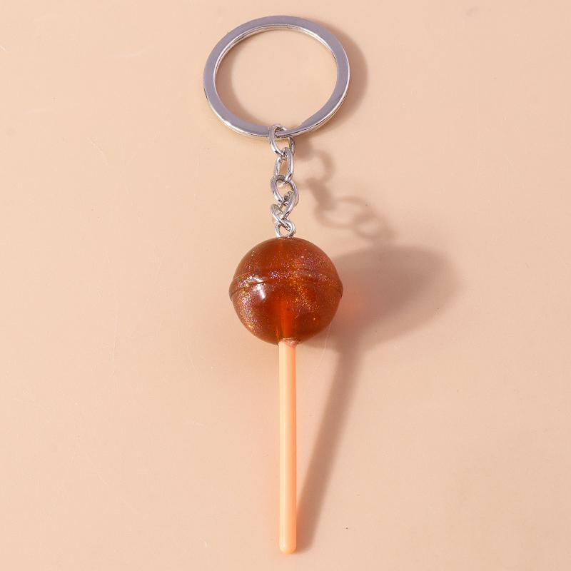 Cute Resin Candy Lollipop Keychain Mini 3D Simulation Food Key Rings for Women Girls Handbag Pendant DIY Kids Jewelry Gifts