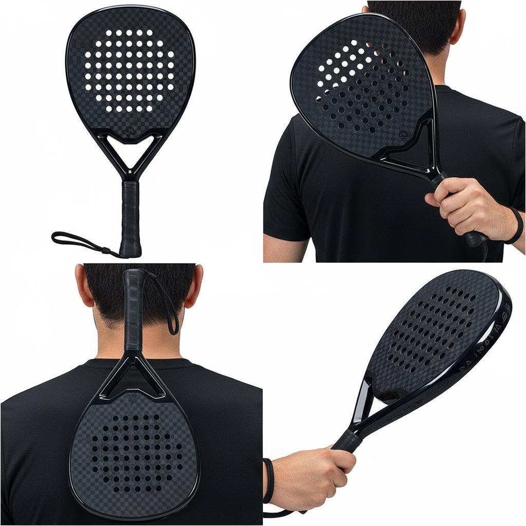 12K Plate Tennis Racket Cage Beach Racket Padel Racket Drop Type