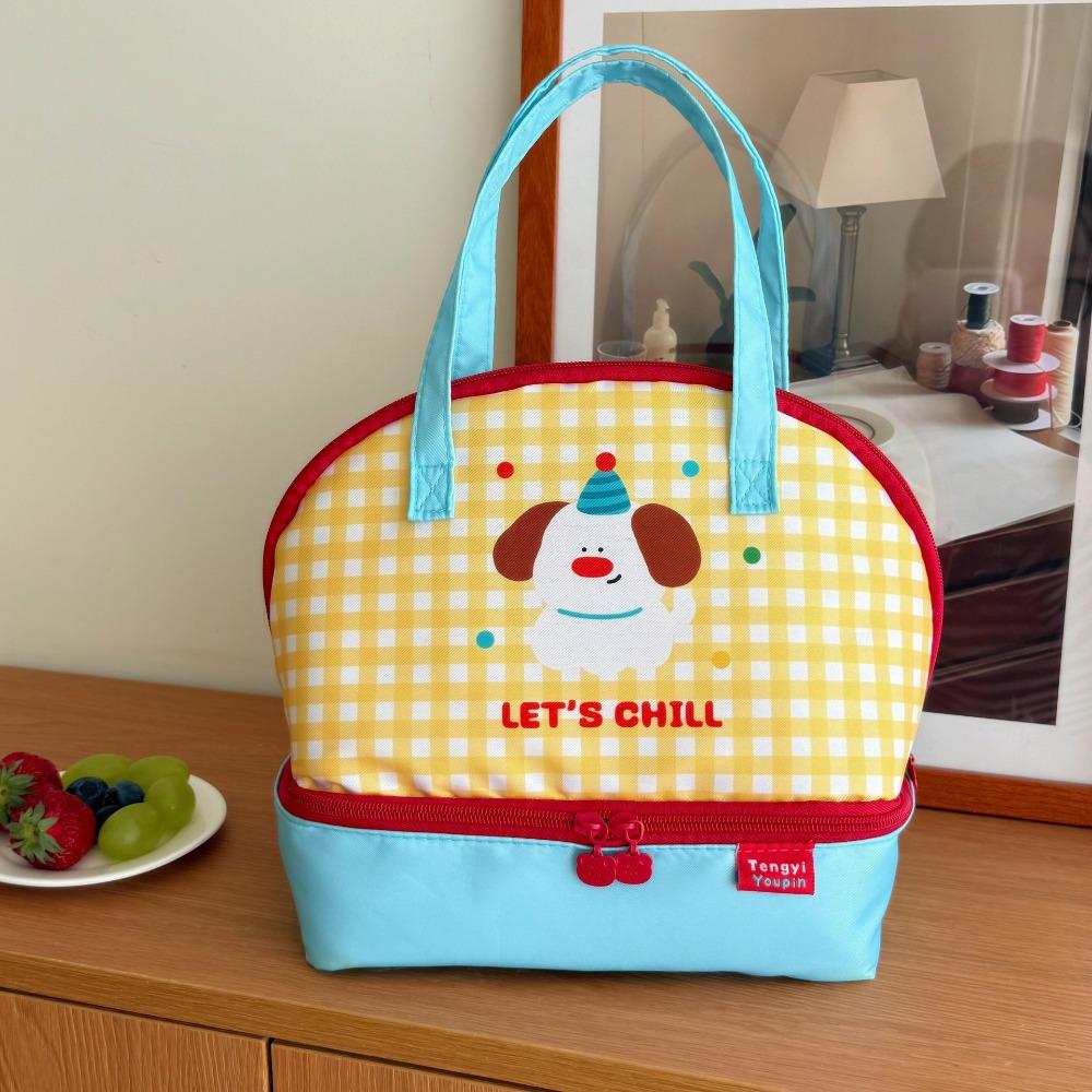 

Large Capacity Cartoon Cat Lunch Bag Cartoon Small Tote Bag Simple Korean Style Handbag Girls жёлтый/синий