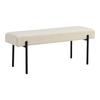 Stone Polyester Bench with Black Legs 100 X 36 X 42.5 Cm