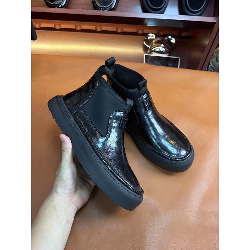 Martin Boots Velvet Pure Cowhide New Men's High Sense Light Luxury Comfortable Pure Leather Casual Men's Shoes Versatile Business