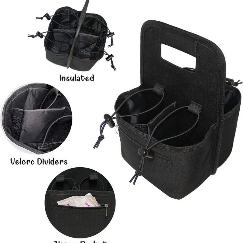 Porta café a prueba de fugas con separadores Organizador de bebidas multi compartimento Soporte para 4 tazas para el hogar y la oficina