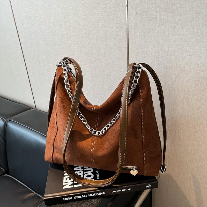 

High-value fashion tote bag women s autumn new chain large-capacity college style backpack commuting коричневый