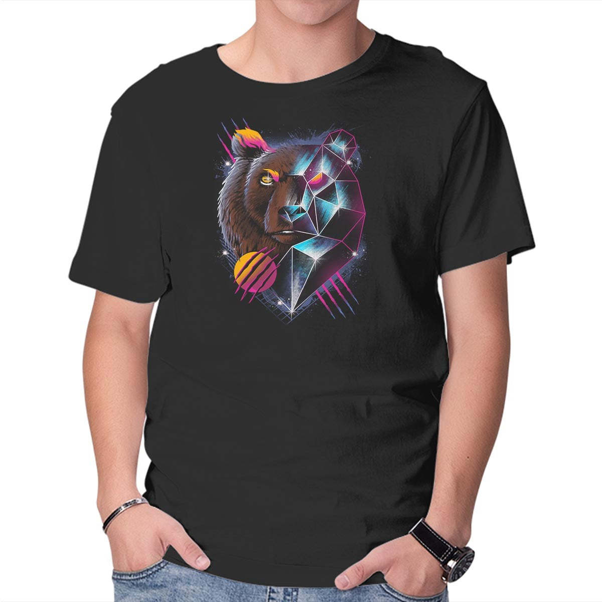 Unisex Crew Neck T-Shirt RAD BEAR Graphic Short Sleeve Casual Tee XL
