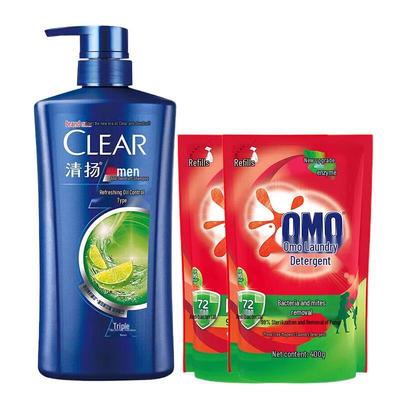 Clear Men Anti-Schuppen Shampoo & OMO Waschmittel Bundle