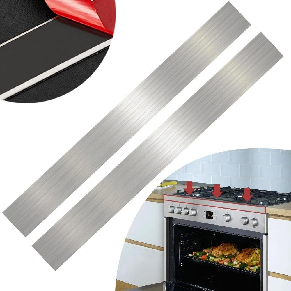 1pc 76cm/29.92in 304 Brushed Stainless Steel Finishing Sheet Metal Gap Filler Trim Strip Metal Trim for Home Kitchen Tool Silver