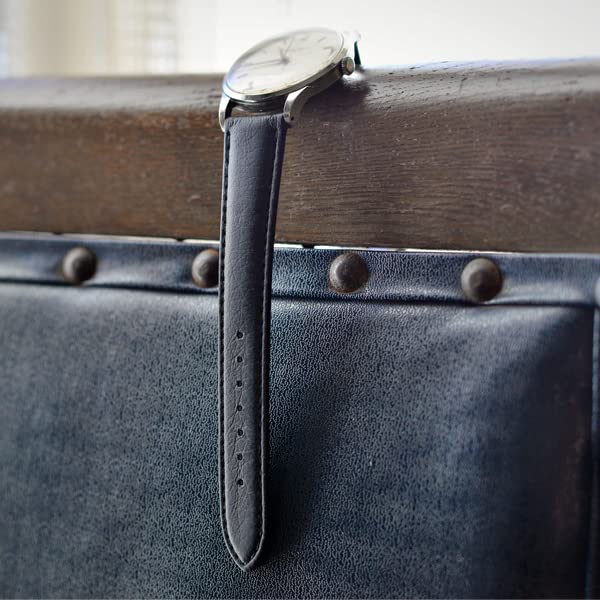 Deer Watch Strap Watch Band Red Deer Leather Replacement In [ROCOTTE] (Black / 19-16mm / Leather) (Made Japan/Genuine Leather)