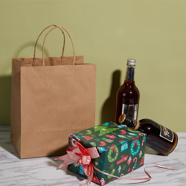 Custom Printed Kraft Paper Bags for Clothing & Milk Tea Takeaway - Multiple Sizes Available