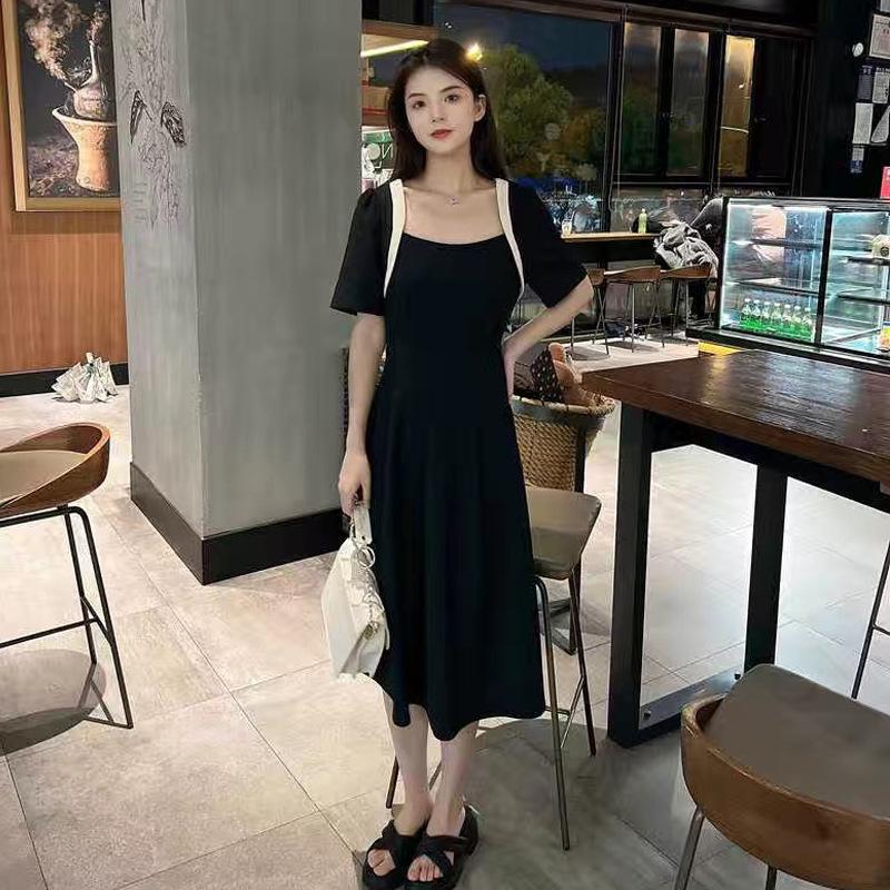 

Women s High-End French Design Slimming Long Dress with Square Neck XL 120-135 kg