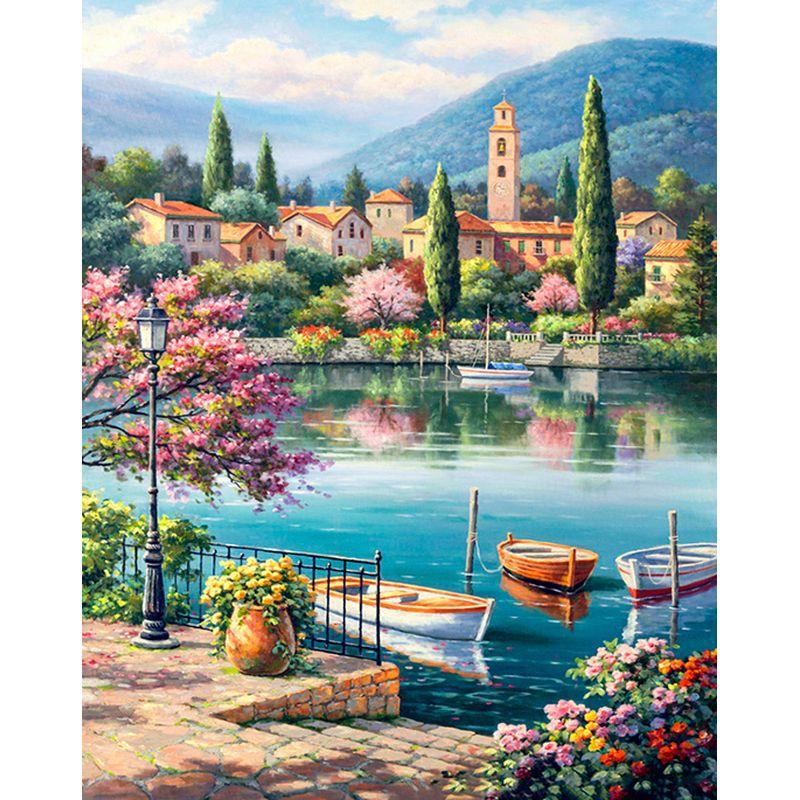 

Алмазная мозаика, набор для вышивания пейзажей заката, 5d наборы для алмазной живописи, морская картина из страз, украшение для дома Full Round 20x30CM