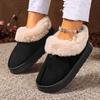 New Home Cotton Slippers Warm and Thickened Couple Models Simple Autumn and Winter Indoor Half Pack and Home Furnishing