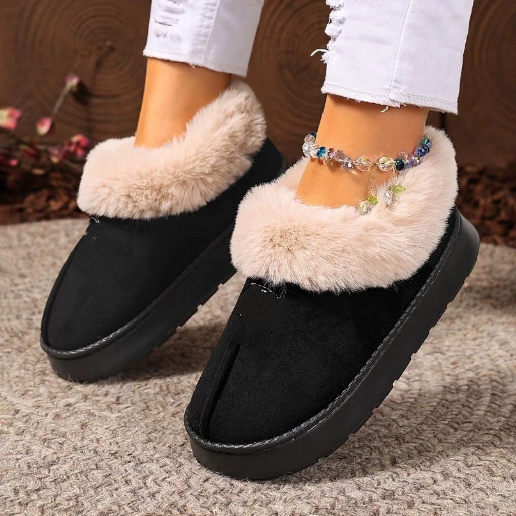 New Home Cotton Slippers Warm and Thickened Couple Models Simple Autumn and Winter Indoor Half Pack and Home Furnishing