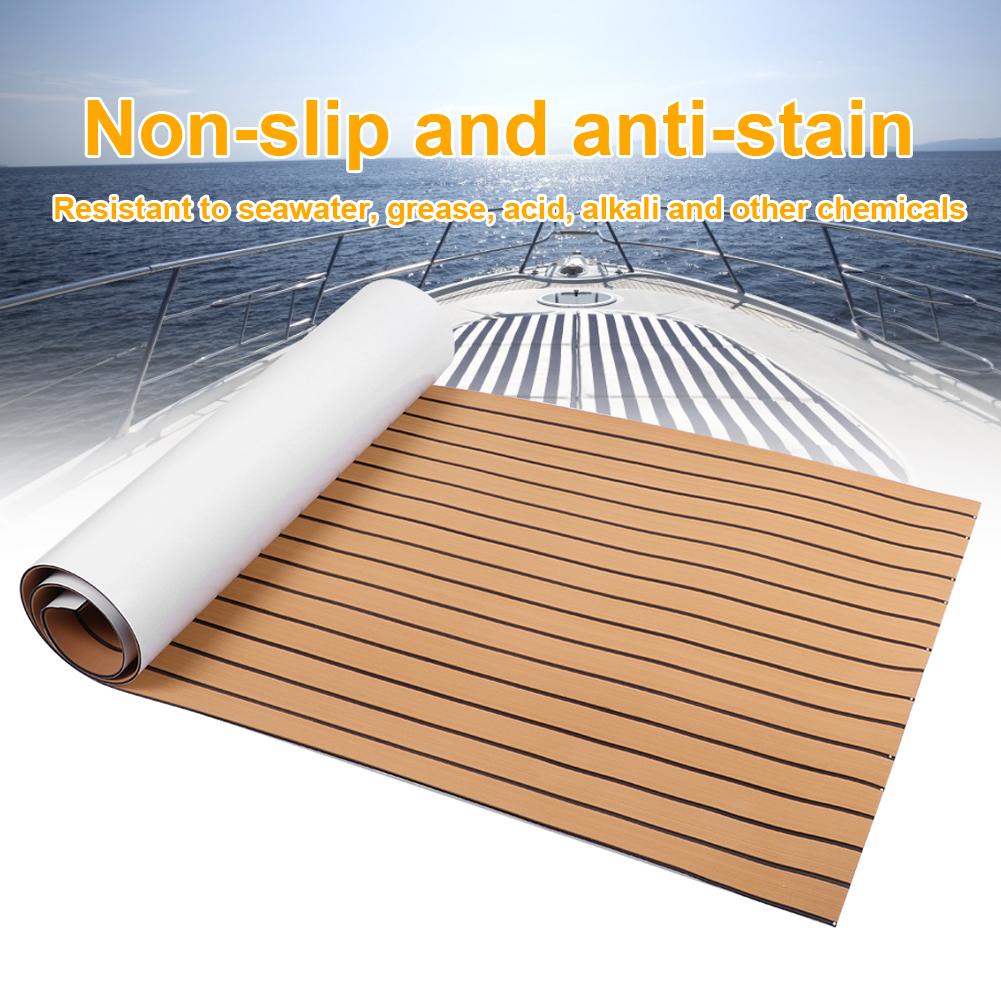 90x240cm Marine Boat Synthetic Flooring Self Adhesive EVA Foam Yacht Deck Sheet(GoldBlack )