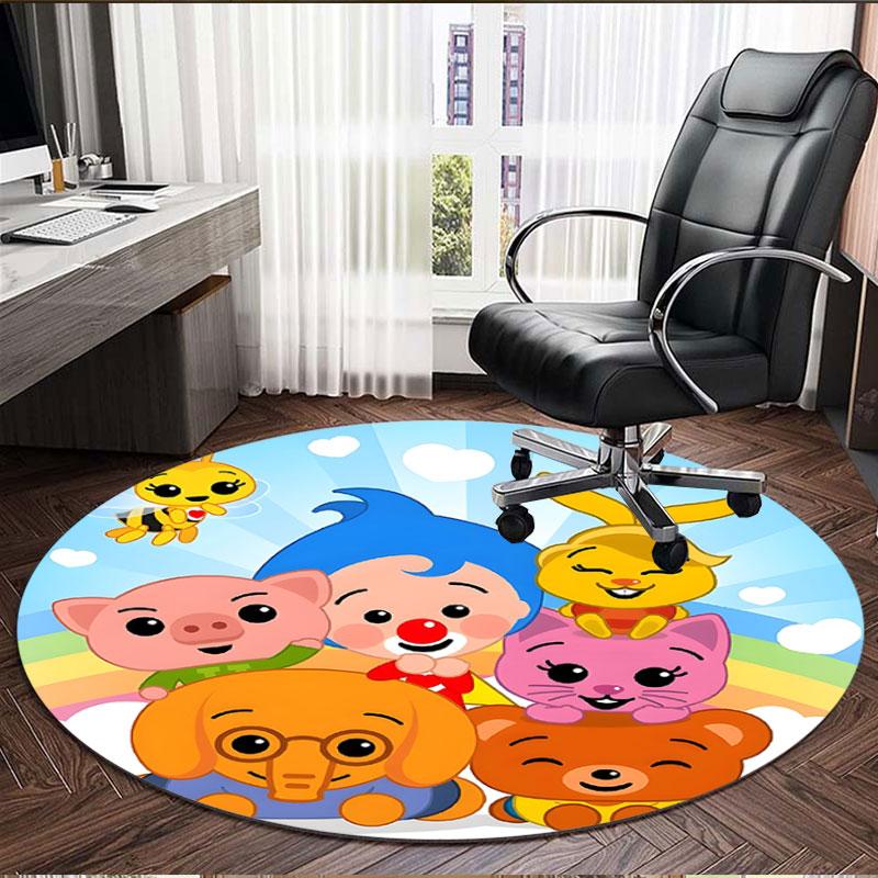 Plim Plim Print Round Rug, Washable Floor Carpet, For Entryway Dorm Laundry Room Office Study, Home Decor Birthday Christmas Gift