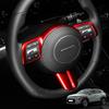 For Hyundai KONA SX2 LHD Red Interior Trim  Window Button/Door Bowl Cover/Front Water Cup Holder/Steering Wheel Decoration