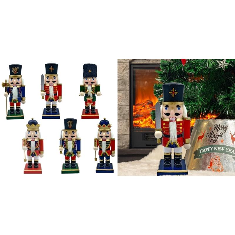 1PC 23cm Wood Christmas Nutcrackers Ornament Decorations Gift Walnuts King Soldiers Puppet Doll Decorations