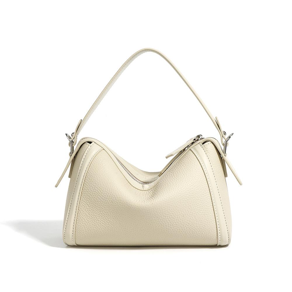 

Minimally Textured Cowhide Shoulder Bag Versatile Crossbody Commuting Women s Niche Design High-end Leather Handbag 22x11x15cm