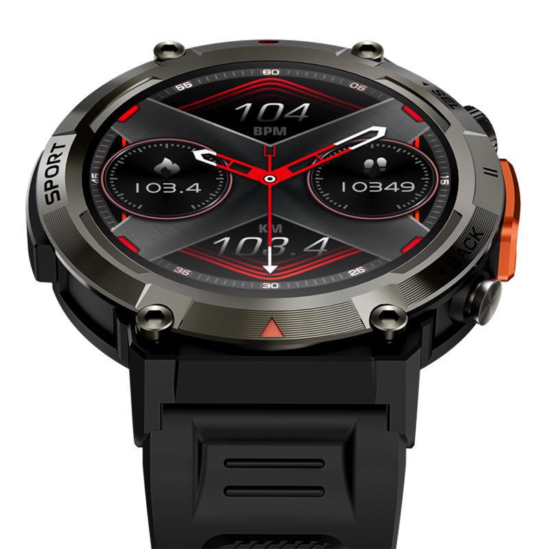 S100 Outdoor 1.45" HD Round Screen Smart Sports Watch with Flashlight and Notifications