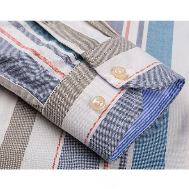 Podzimní A Zimní Nová Oxford Pánská Košile S Dlouhým Rukávem Ležérní Košile Slim Kostkovaná Volná Ležérní Čistá Bavlna Bílá Palcová Košile