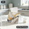 1pc Tissue Box, Marble Fluid Golden Luxury Pattern, 2D Flat Printing, Crafted with Strong Polyester, Built To Last, Tissue Organizer, for Kitchen Coun