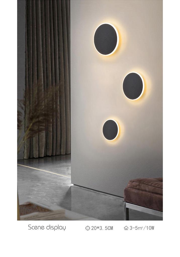 Nordic Style LED Round Wall Lamp - Bedroom, Living Room & Indoor Lighting