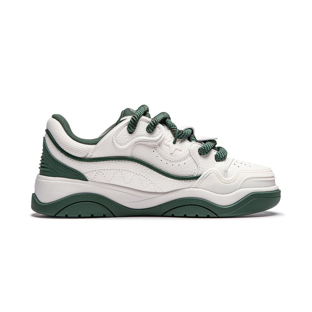 Li Ning Journey 2.0 Bouncy Shoes Thick Sole Height Increasing Cushioning Versatile Low Top Sneakers Men sneakers White Green AGCU091-2