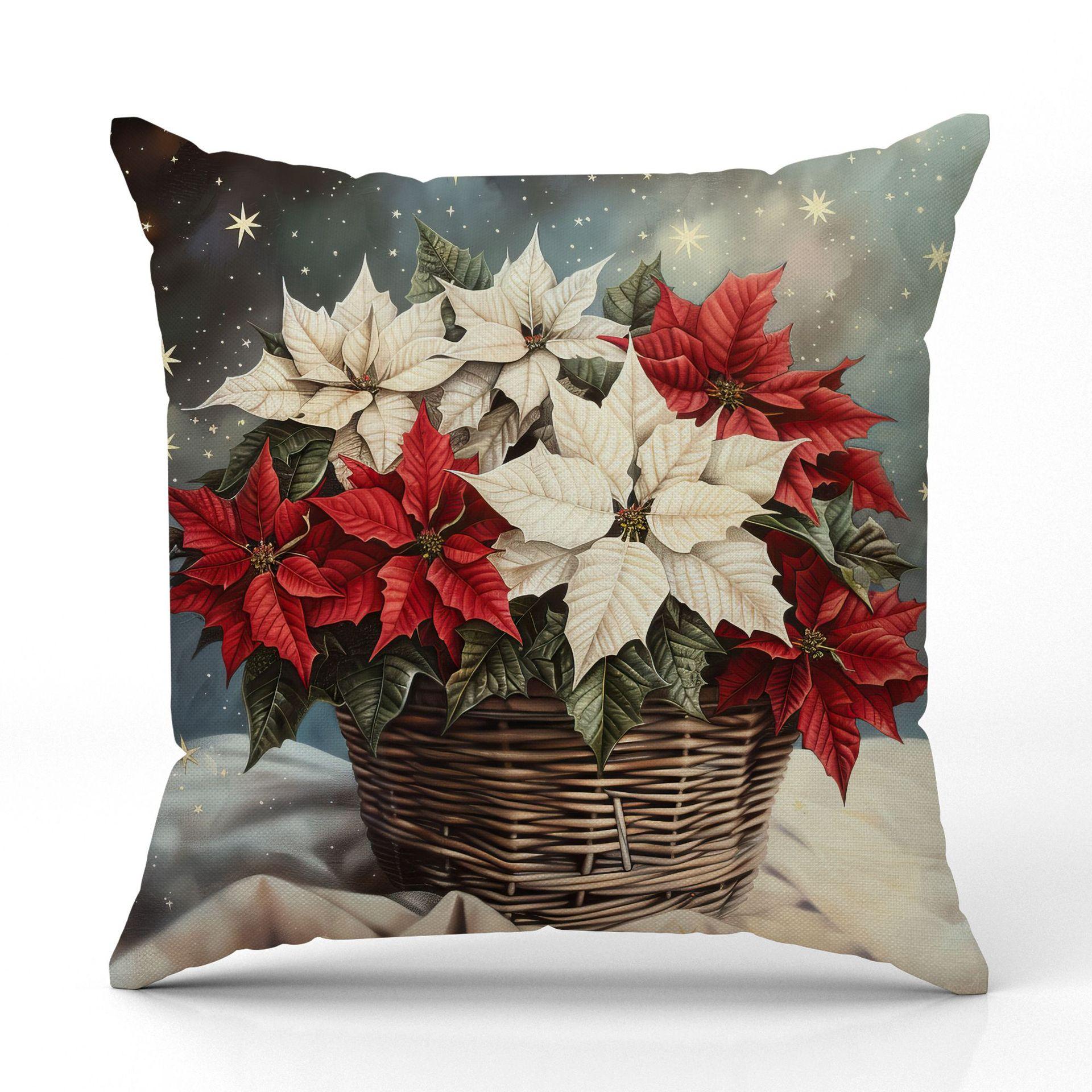 

Рождественская мультяшная подушка Лен Принт Удобная подушка Подушка Домашняя Универсальная Наволочка для диванной подушки 45 * 45Cm (pillowcase only)