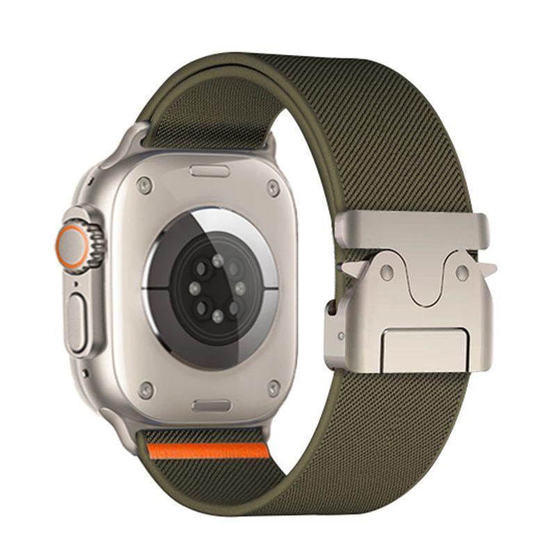 Парашютные ремешки для Apple Watch ultra 2 Ремешок 49мм 45мм 46мм 44мм 42мм 40мм 41мм ремешок Браслет IWatch Серия 11 10 9 8 7 6 5 4 3 2 SE Ultra 3 S10-46mm армия зеленый